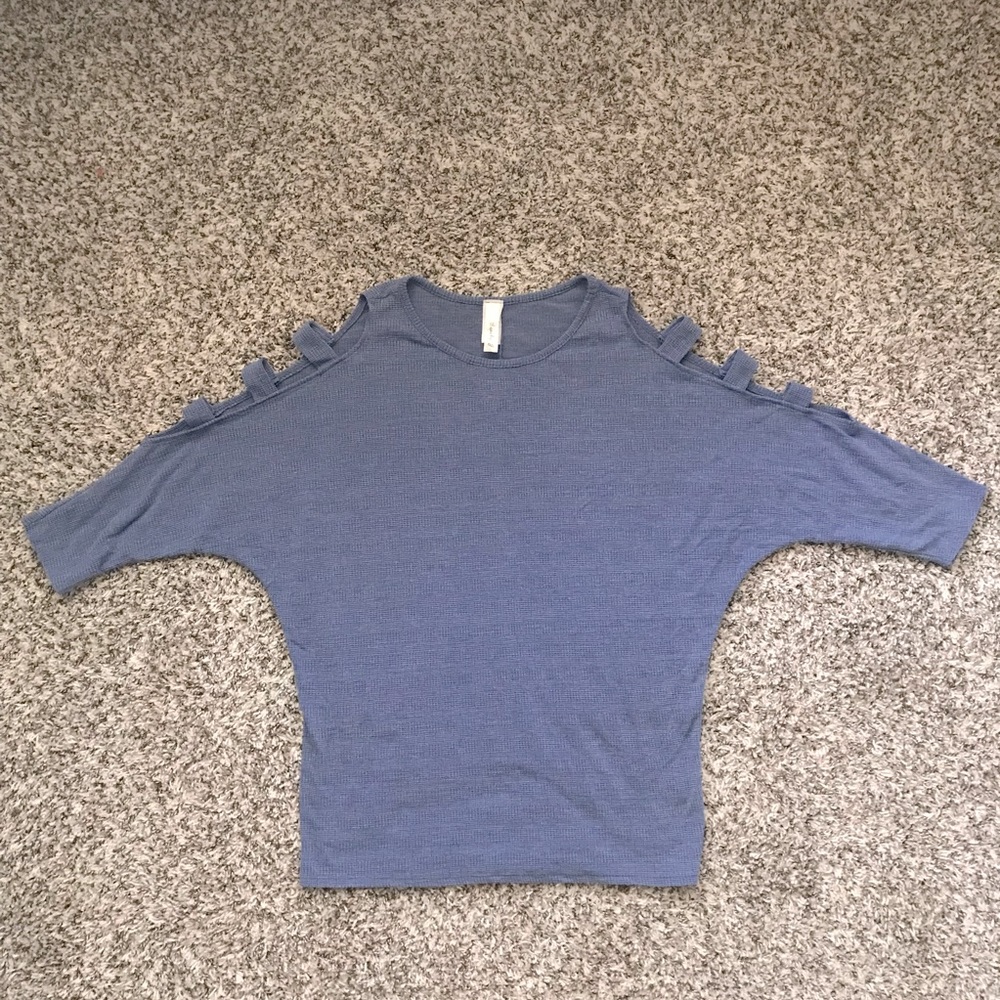 3/$30 Lovely J Cold Shoulder Knit Top